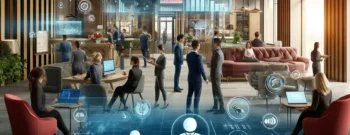 DALL·E-2024-05-21-18.33.14-A-modern-hospitality-recruitment-scene-with-advanced-automation-technology.-The-image-features-a-diverse-group-of-people-in-a-stylish-office-setting-